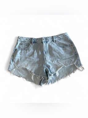 Light Blue Garage Festival Cutoff Denim Jean Shorts